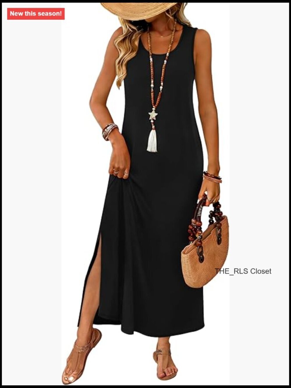 Maxi Dress Sleeveless Sundress with Pockets Boho Casual